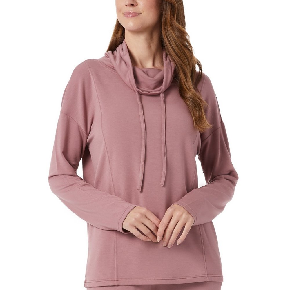 32 Degrees Cowl-Neck Sweatshirt - Plum Rose
